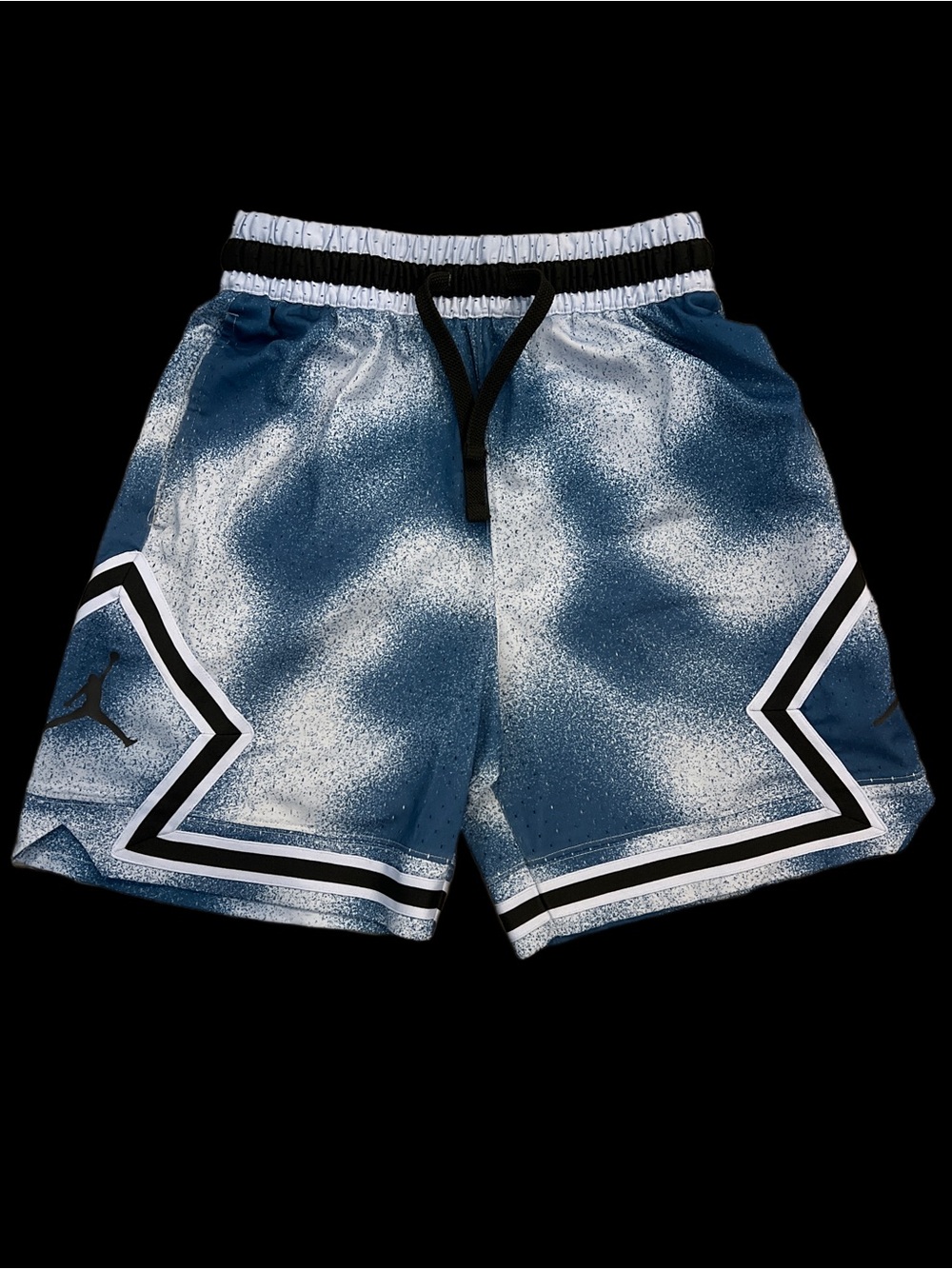 Nike- Jordan Men’s Blue,White, Black Athletic Shorts with Contrast Trim